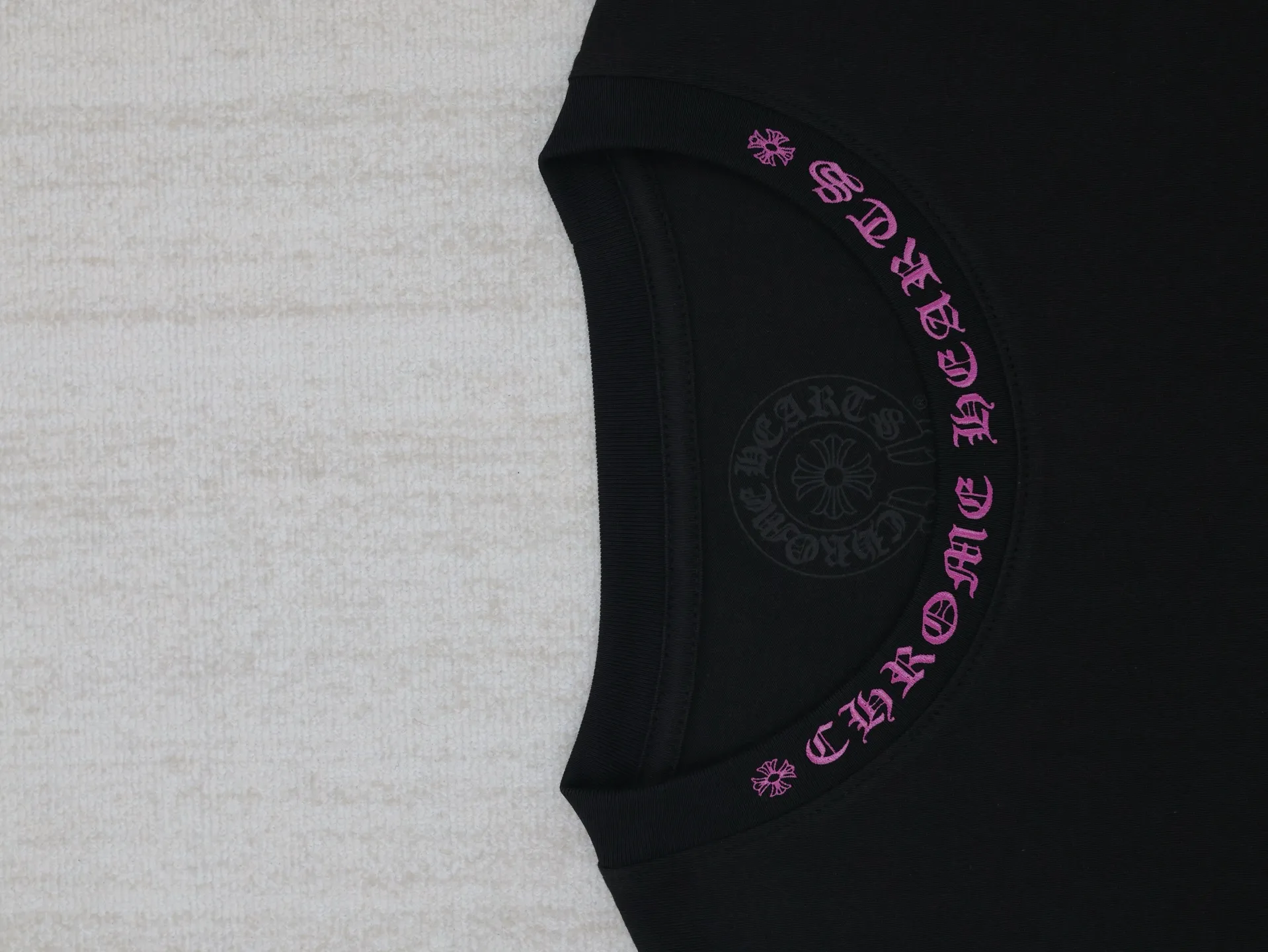 🅿️280 Chrome Hearts*/Chrome Hearts 25 new style Sanskrit letter printed short-sleeved T-shirt with collar Size: S/M/L